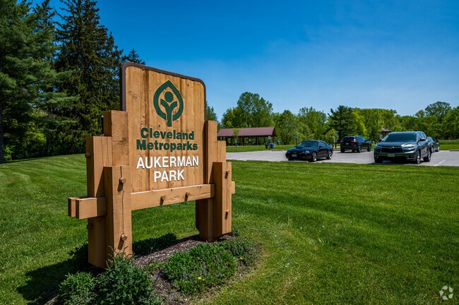 Aukerman Park entrance sign in North Royalton, Ohio.