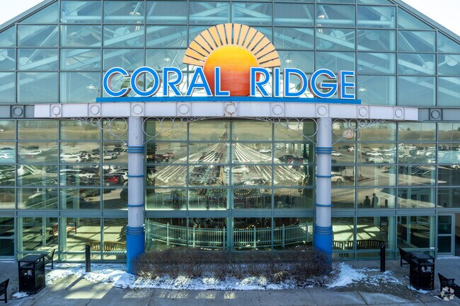 Coral Ridge Mall has dozens of stores, a movie theater, and an indoor ice rink.