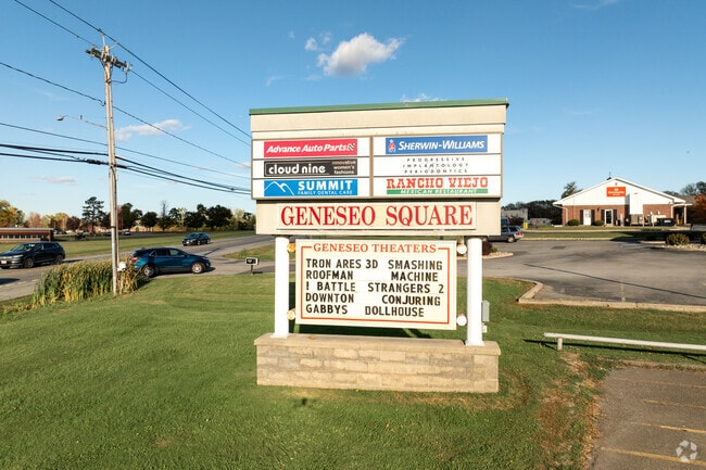 Geneseo Square offers shopping and dining ten miles from Groveland.