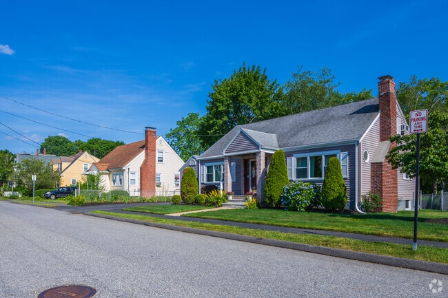 Well-maintained Cape Cod-style houses line the residential streets of Downtown Saugus.