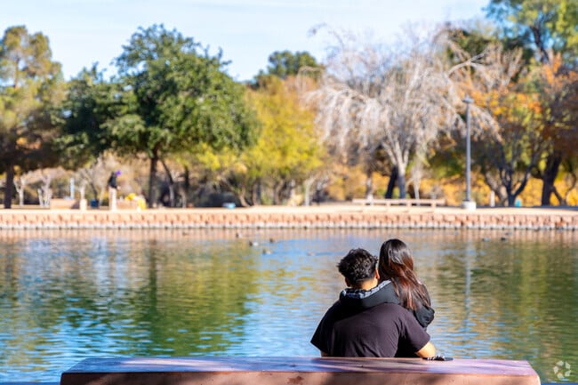 Couples can enjoy a day out by the pond in Sunset Park.