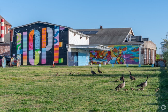 Locals can admire the murals at the Knowlton, a waterfront venue close to Brooklawn-St. Vincent.