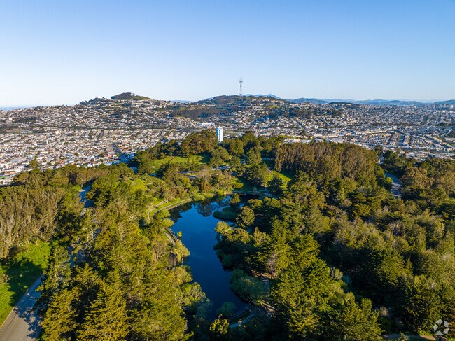 McLaren Upper Reservoir sits atop John McLaren Park.