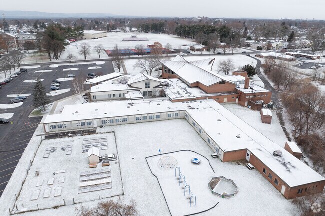 The back playground area at Bet Shraga Hebrew Academy.