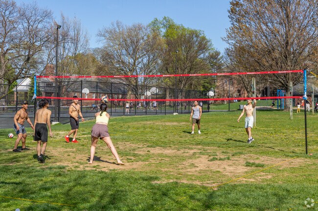 Volleyball games can be enjoyed at Buchanan Park near West Lancaster.