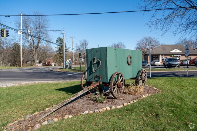 A decorative wagon in Richville.