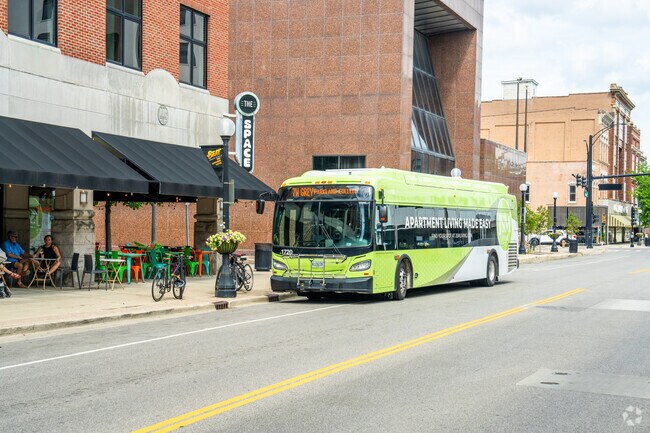 Buses are easy to catch all over Downtown Champaign.