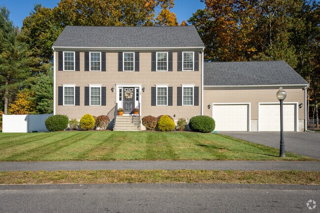 Find your dream colonial revival inspired home in Wades Corner, MA.