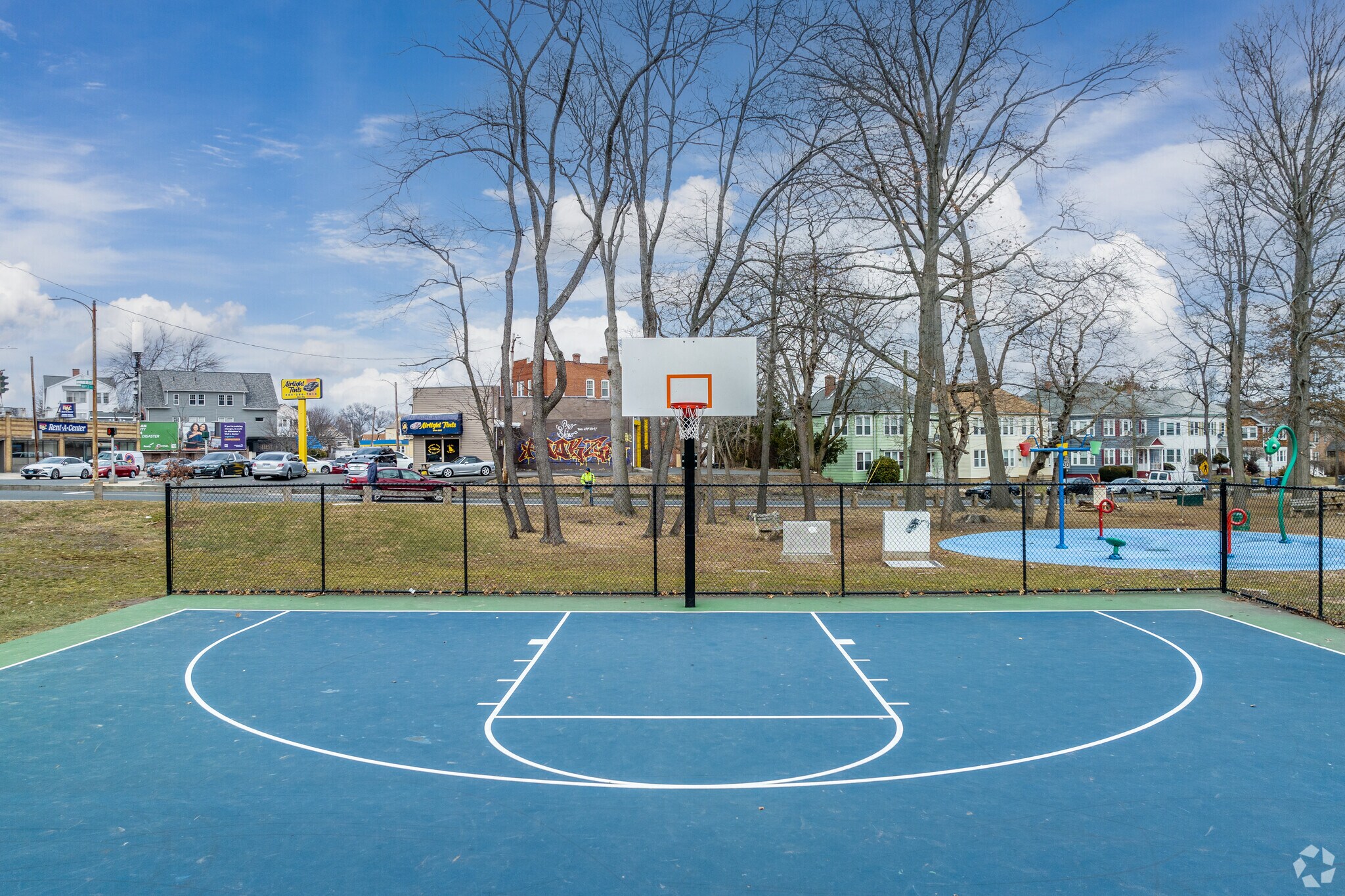 Head over to Goodwin Park in the South End for a game of basketball.