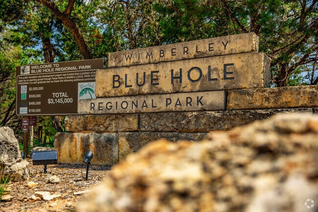The crystal-clear waters of Blue Hole stay an ideal 75 degrees all year round.