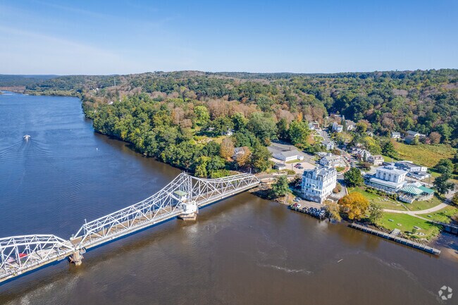 Breathtaking view of East Haddam showcasing the town's harmony with nature and water.