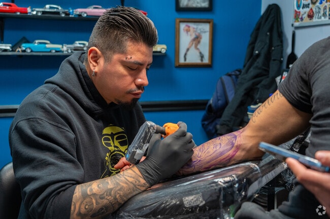 Brown Soul Tattoos in Guttenberg features artists who often attend national conventions.