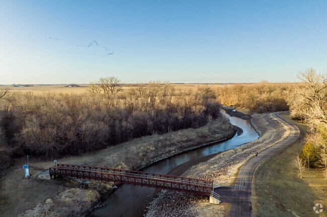 There is regional trail in the wildlife area of the city of Marshall, following the redwood river.