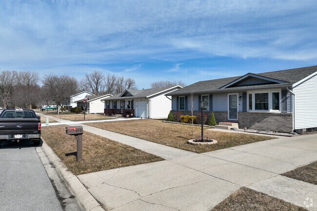 Ranch style homes with sidewalks and big yards are a new addition to New Chicago.