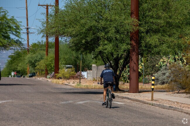 Wide streets make bike riding easy in Mountain First Avenue.
