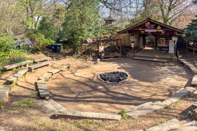 The Lake Claire Community Land Trust also has a firepit and amphitheater.