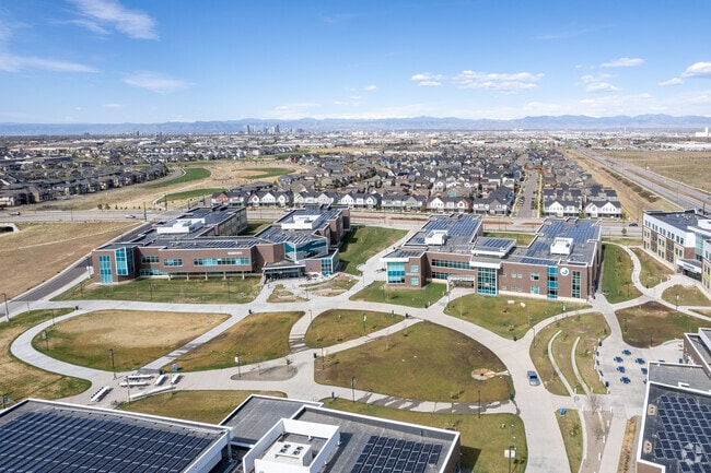 Northfield High School is conveniently located in the Central Park neighborhood of Denver, CO.