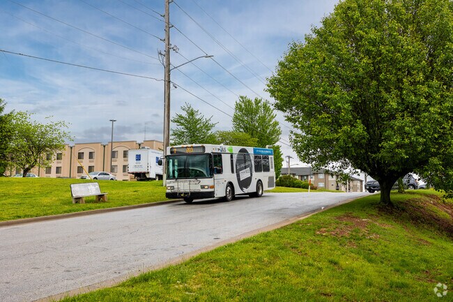 The City Utilities bus pulls up to the next stop on it's route through the Southside neighborhood.