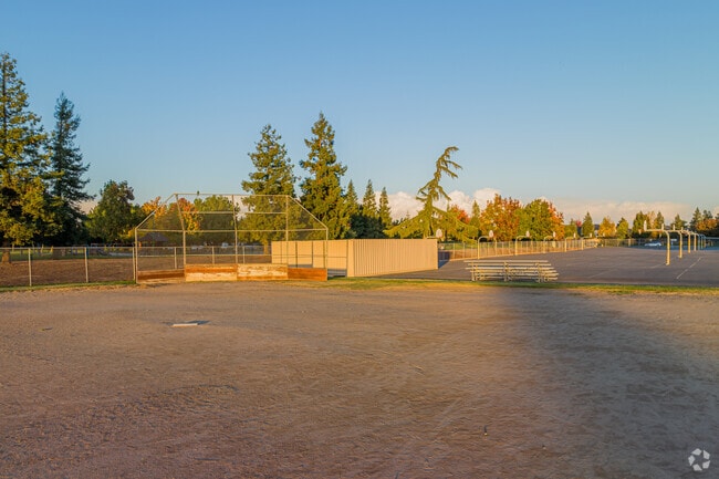 A ball field along with basketball courts are open to use at Elizabeth Ustach Middle School.
