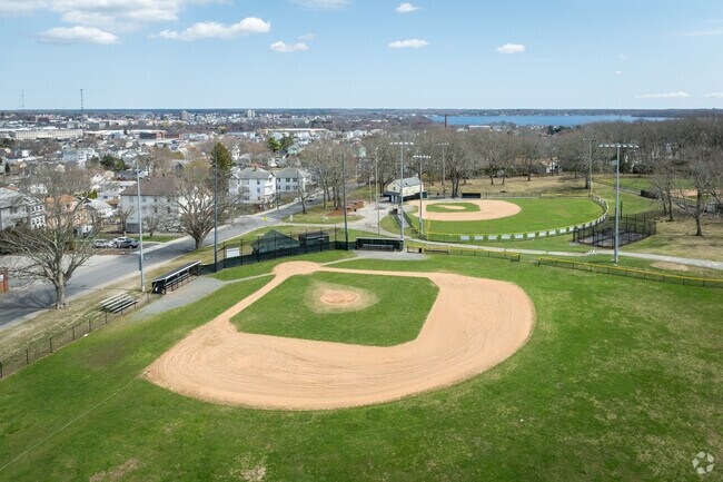 Spend a sunny day at Maplewood Park in Maplewood with baseball and outdoor activities.