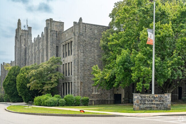 The White Plains Middle School offers a sprawling campus and fantastic architecture.