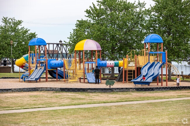 The playground at Rhodes Ferry Park in Decatur is a family friendly park for Trinity locals.