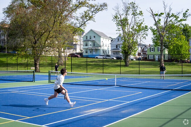 Gather your friends and play tennis at the court of Kennedy  Park Park, close to North Tiverton.