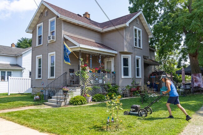 Residents of Menominee North are often found maintaining their lawns.