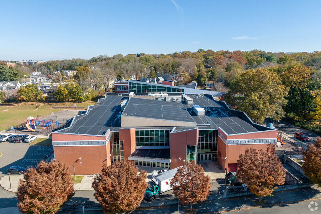 An aerial view of Beecher School.