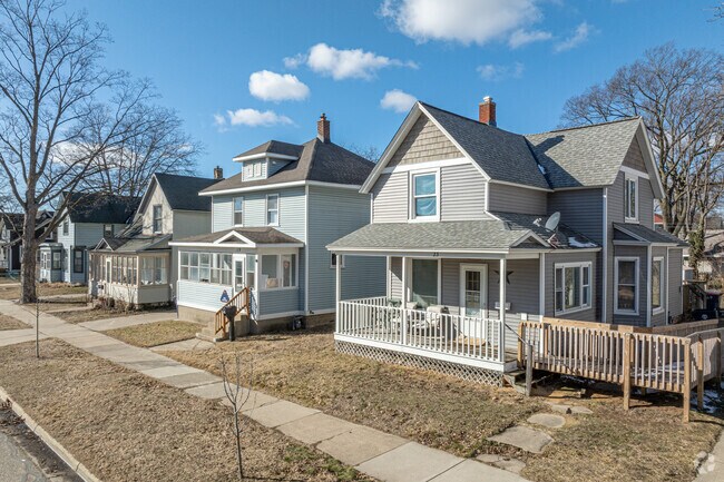 Many different types of spacious multi-story homes line the streets of the Hope neighborhood.