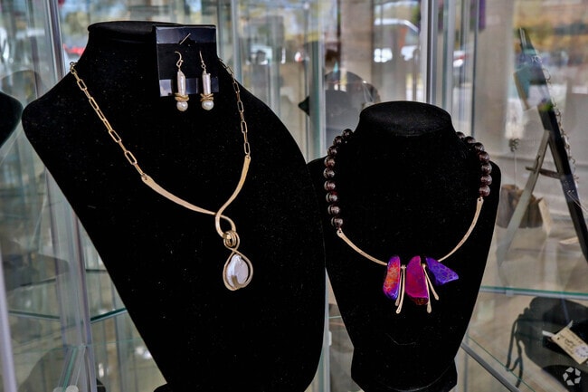 Fine jewelry made by local artisans can be found in the Pendleton Art Gallery in Pendleton, SC.