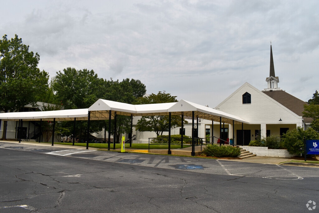 Mount Pisgah Christian School's chapel is located behind the building.
