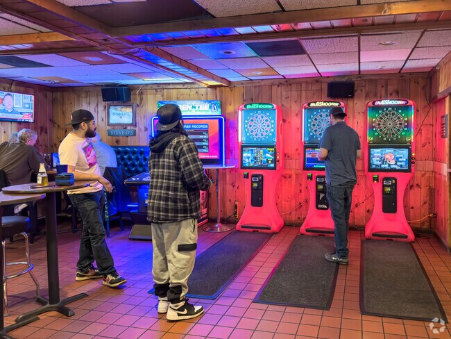 Welcome Park residents enjoy meeting at SteveOs Bar and Grill for a meal, drinks, and games.