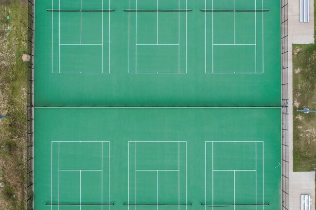 Outdoor tennis courts at Riverdale Ridge High School in Thornton, Colorado.