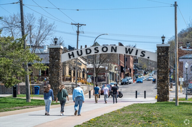 Lakefront Park is home to the famed Hudson archway sign.