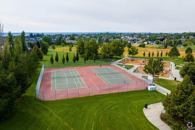 Sky Prairie Park offers amenities like tennis courts for its residents.