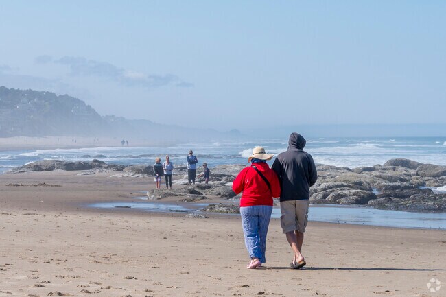 Locals enjoying the beach in the Salishan area.