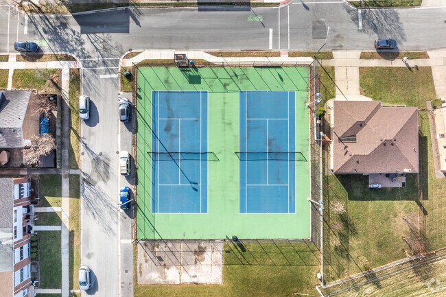 Courtland Park has two well maintained outdoor tennis courts for residents to use.