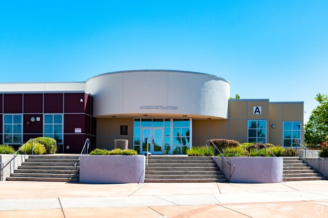 Whitney High School is comprised of modern architecture.