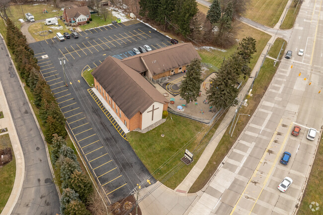 Baldwin Road Church Academy aerial view.