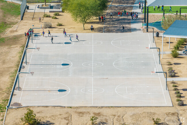 Shooting hoops at Las Brisas Academy in Goodyear.