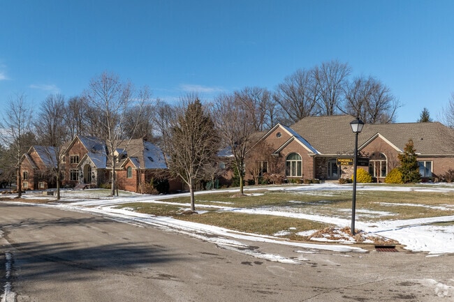 This is a row of modern sprawling style ranch homes in Anchorage.