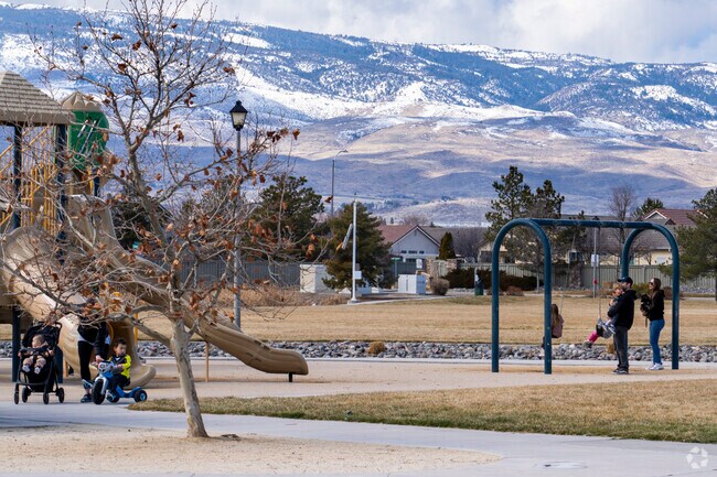 The parks in Double Diamond are perfect for young families and have striking mountain views.
