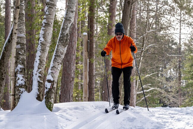 Cross country skiers flock to Thunder Bay River State Forest for its well-groomed trails.