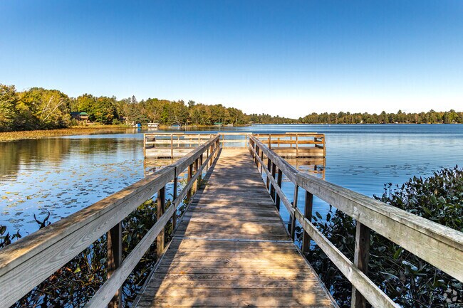 A fishing pier is located adjacent to the Big Lake boat launch.