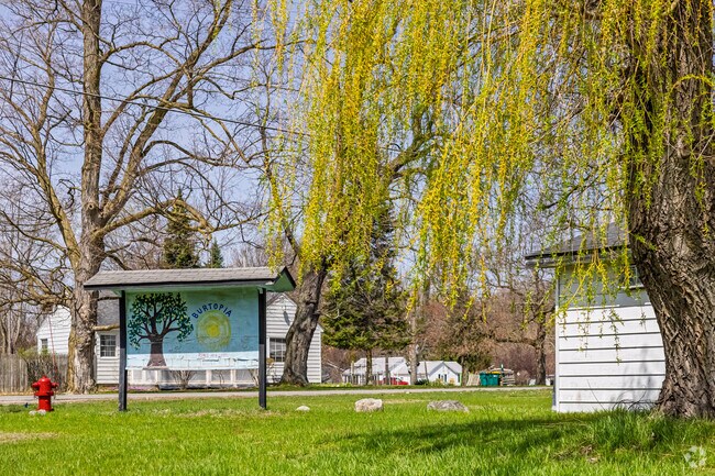 A sign greeting visitors entering Burt lovingly nicknames the town 