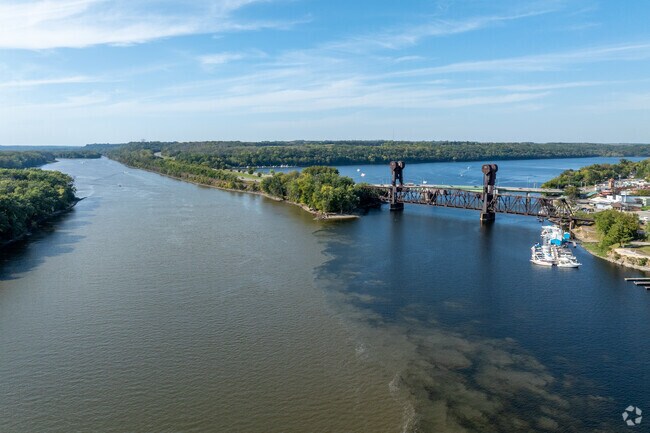 The Mississippi River runs along Prescott's western and southern border.
