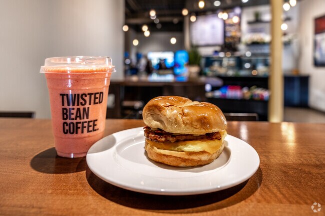 Locals flock to Twisted Bean Coffee for fresh-brewed drinks and tasty breakfast sandwiches.