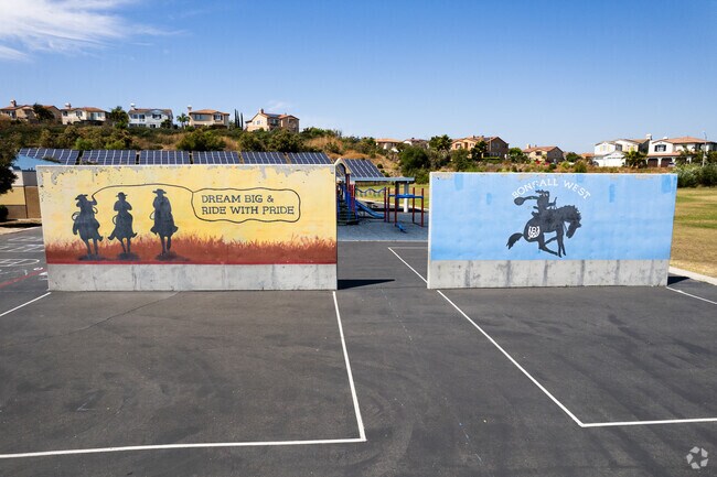 Some school spirit on the handball court at Bonsall West Elementary School in Oceanside.