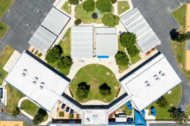 Look down view inside of Castle Rock Elementary School in Diamond Bar, Ca.